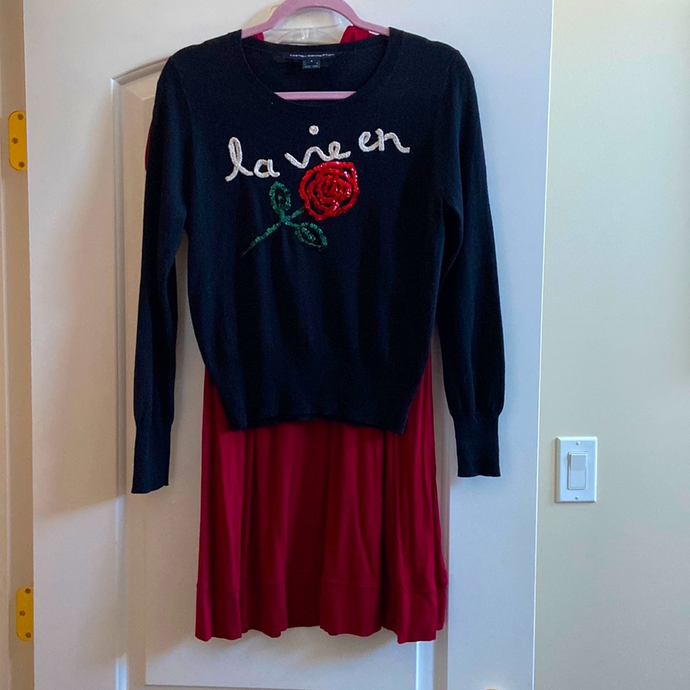 French Connection La vie en sequin detail sweater wool blend in size S